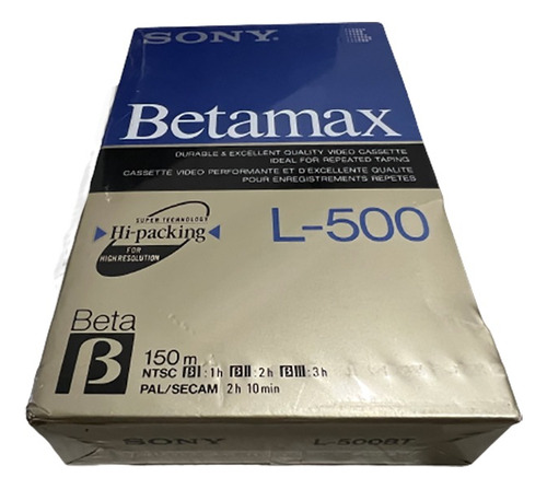 Fita Sony Betamax Virgem L-500 Lacrada Video Cassete K7