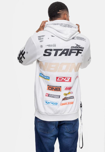 Moletom Onbongo Staff Com Ziper Branco