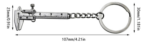 Llavero Mini Vernier Pie De Rey Acero Flexometro Ingeniero