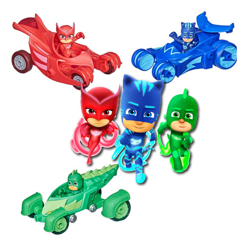 Autos Pj Mask Con Figuras De Acción - Colección Completa