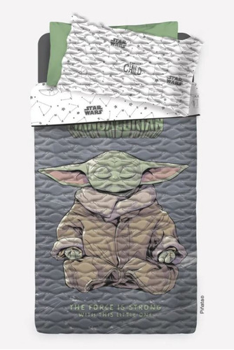 Cover Cubrecama Star Wars Yoda Mandalorian - 1 1/2 - Piñata