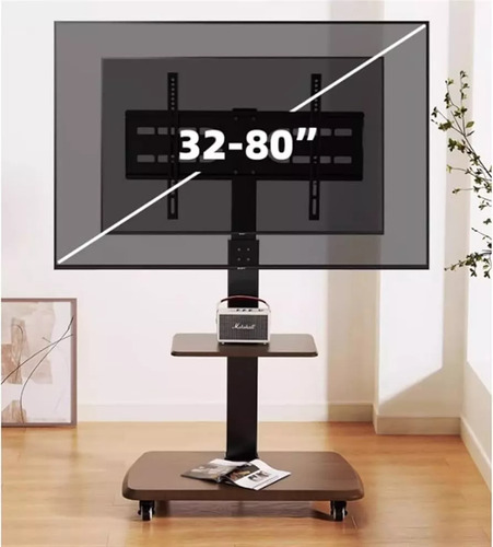 Soporte Tv Rack Movil Con Ruedas 32 A 70 Base Pedestal