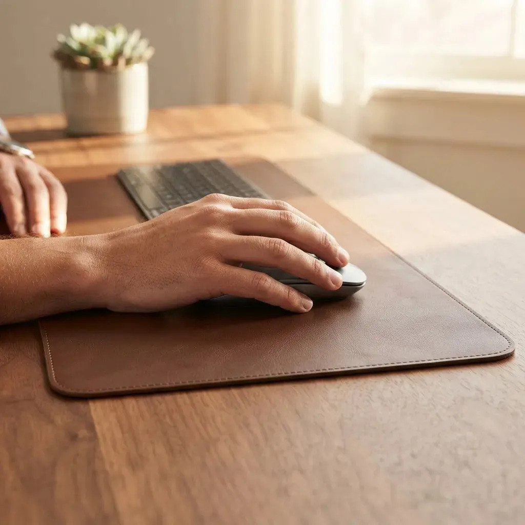 Mousepad Grande Café 70x30 Deskpad Couro Antiderrapante Mesa Computador Notebook Eddias