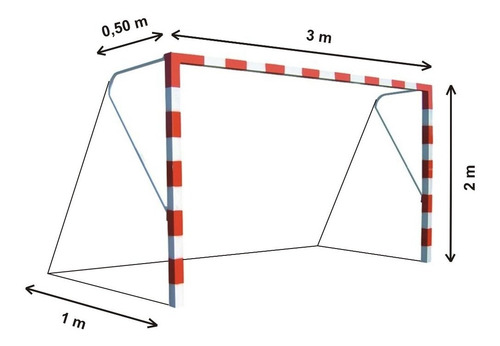 1 Red Arco Papi Futbol Infantil Familiar 3x2m Rombo15cm2,3mm
