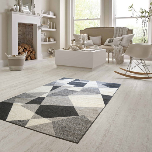 Imagen 3 de 8 de Alfombra Carpeta Moderna 160x230 Bricko Geometrica Living