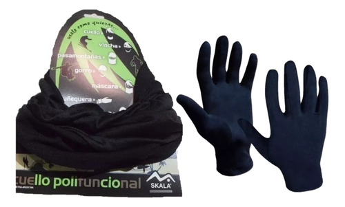 Cuello Termico Multiuso Con Polar + Guantes Primera Piel