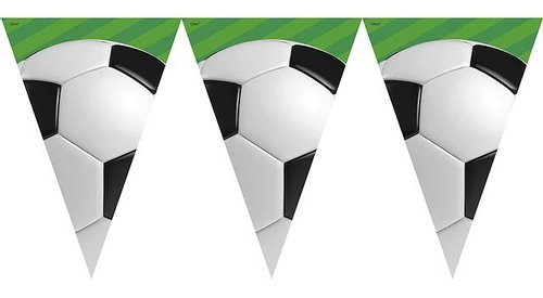 Guirnalda 10 Banderines Pelota Futbol Para Cumpleaños Glam