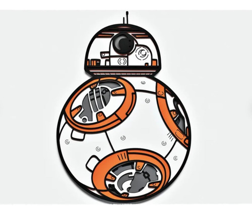 Cuadro Decorativo Bb8 Robot Star Wars Madera