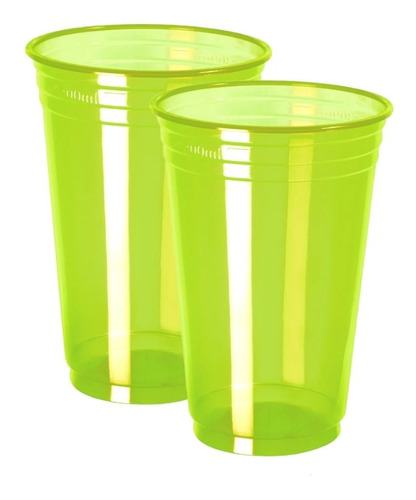 Vaso Neon Plastico Descartable 300ml X25 Unidades