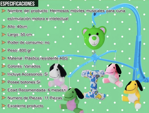 Imagen 7 de 7 de Movil P/bebe Cuna Corral Didactico Musical Diversion
