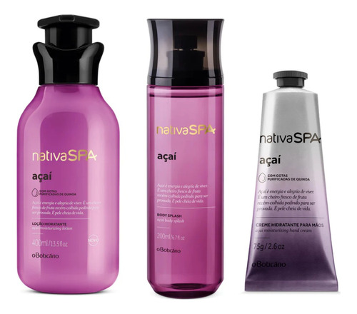 Kit Nativa Spa Acai Hidratante Body Splash Oboticario