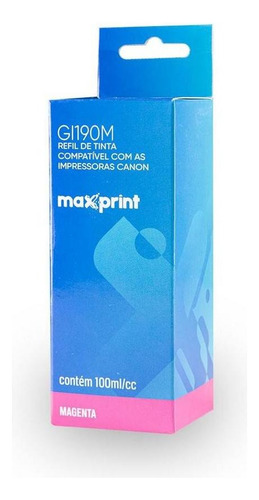 Refil De Tinta Maxprint 190m Compatível Com Canon Tinta Magenta
