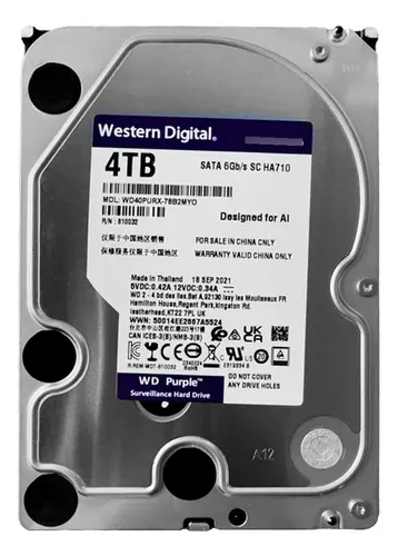 パソコン HDD 4TB Disco Rígido Hd 4tb Sata Western Digital Purple | Parcelamento sem
