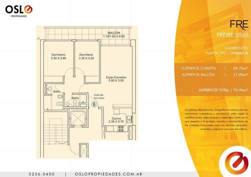 3 Ambientes A Estrenar De 70m2 En Belgrano