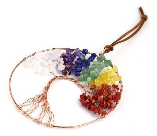 Carillón De Viento 7 Chakras Árbol De La Vida Buena Suerte C
