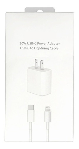 Cable Y Cargador 20 W Para iPhone, Iphad, Lightning Tipo C
