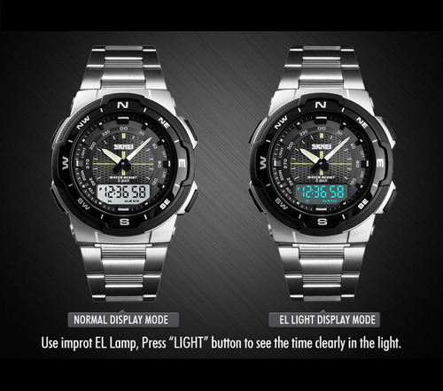 Reloj Deportivo Impermeable Para Hombres Con Doble Display /