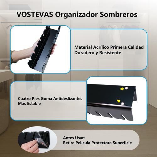 Sq 2ps Soporte De Acrílico Para Sombrero De Gorras Béisbol