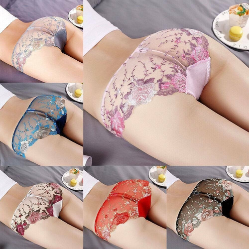 Sexy Panty Cachetero En Nylon Y Spandex Floreada Sensual
