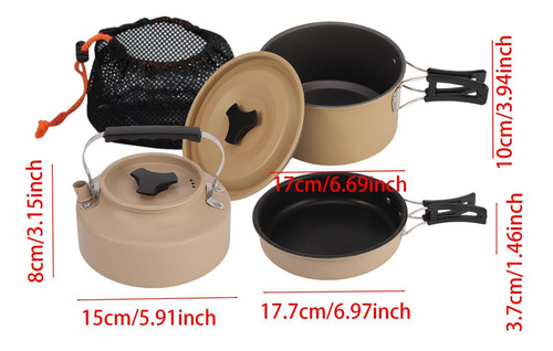 Juego De Utensilios De Cocina Para Acampar Con Bolsa De