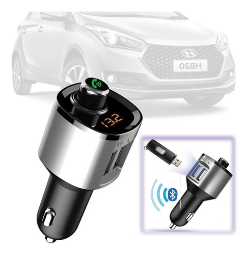 Adaptador Mp3 Bluetooth Usb Via Radio Carregador Hb20 2013