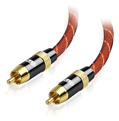 Cable De Audio Coaxial Rca Macho A Macho | 1,5m / Naranja