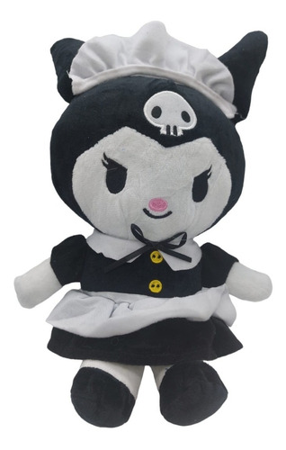 Peluche Kuromi Hello Kitty Disfraz Maid Mucama Kuromy Kawaii