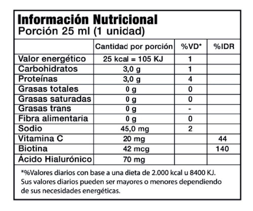 Suplemento en líquido Framingham Pharma Goodskin Goodskin proteínas sabor frutal en caja de 375mL