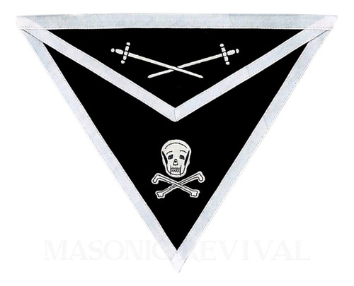 Masonic Revival - Delantal De Caballero Templario, Negro -