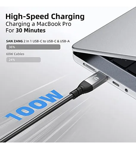 Cable Usb C A Usb C De 100 W, Para Cable Thunderbolt 3 2 En