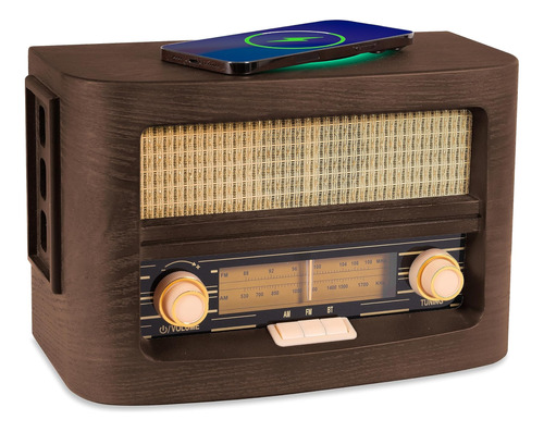 Radio Retro Vintage Fuse Vint | Plataforma Carga Inalámbrica