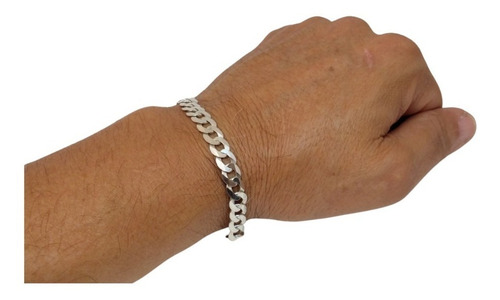 Imagem 3 de 7 de Pulseira Prata 925 Escama Peixe Grumet 8 Mm Maciça Italiana