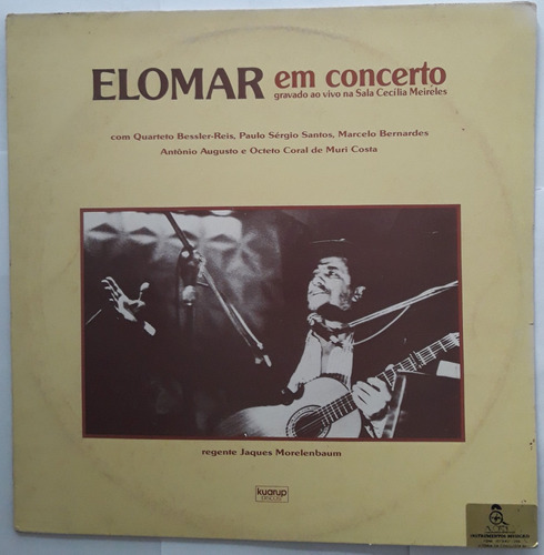 Lp Vinil (vg+/nm Elomar Em Concerto, Gravado Ao Vivo Ed 1990