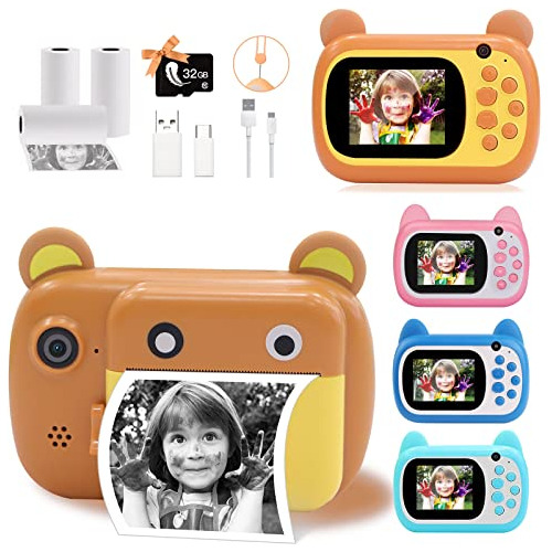 Instant Print Camera For Kids, Upgrade Selfie Kids Came...