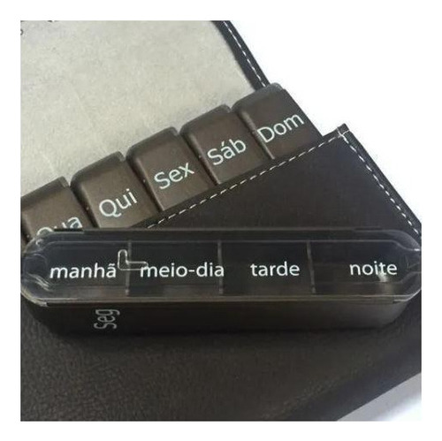 Porta Comprimidos Pilbox Liberty Semanal cor chocolate