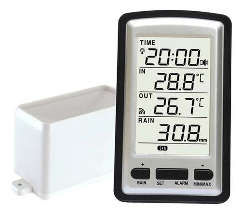 Medidor De Chuva Digital Sem Fio Com Medidor De Temperatura