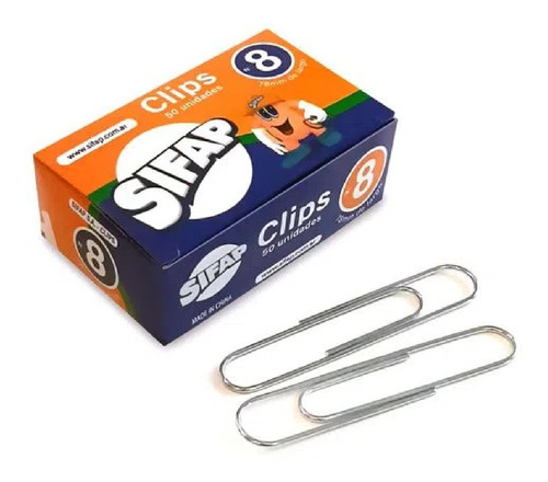 Clips Metalicos Nro 8 78mm Caja X50 Unidades