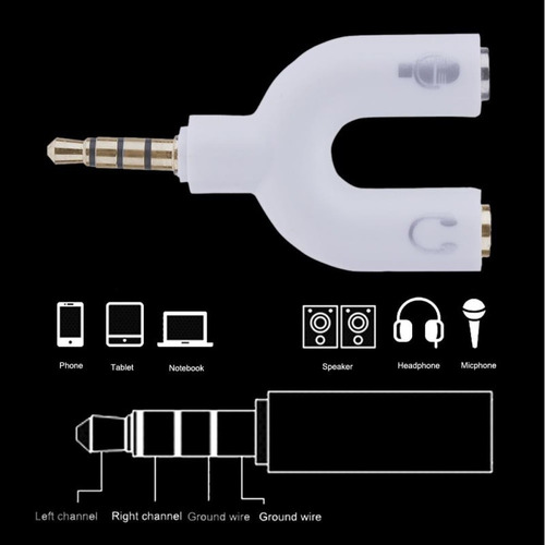 Splitter Plug 3,5 A Jack Micrófono Y Auricular Ps4 Pc Mic
