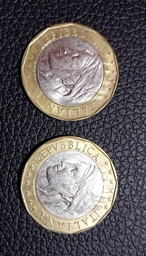 Vendo 2 Monedas De 1000 Liras Italianas Año 1998 Grado Xf