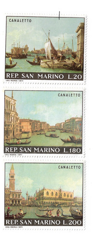 San Marino 1971 Canaletto Venecia Serie 3 Val Mint 779/81   