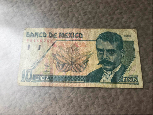 Billete De 10 Pesos 1994 Emiliano Zapata Serie Q