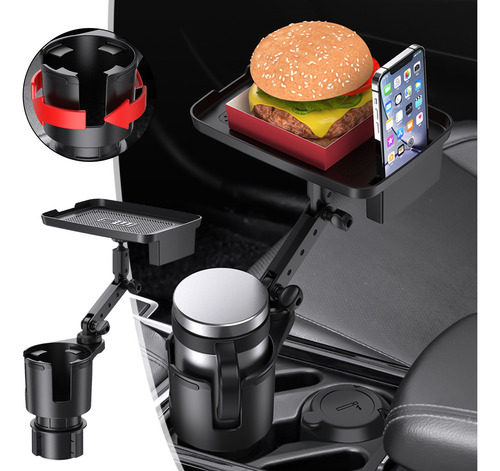 Adaptador Expansor De Vasos Para Coche 2 En 1 Con Base Ajust