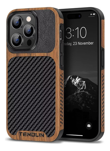 Funda Tendlin Para iPhone 14 Pro Shockpr Leather Wood