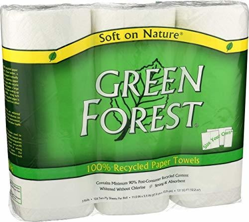 Forest Green 100% De Papel Reciclado Toallas, 10 Paquetes, 3