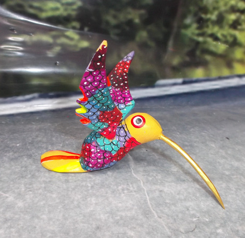 Bonito Colibri Alebrije De Madera Oaxaca Magia Mexica #2