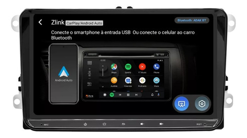 Multimidia Universal Slim Android 14 Carplay Wifi Gps 9p