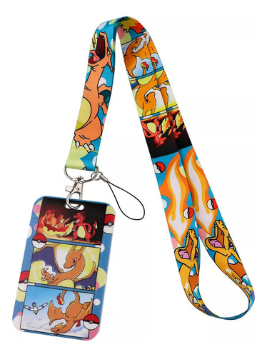 Porta Credencial Gafete Identificacion Con Lanyard Pokemon