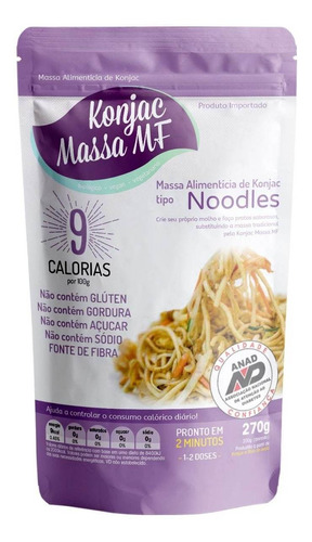 Noodles Konjac Massa Shirataki 270g 9 Calorias Emagreça