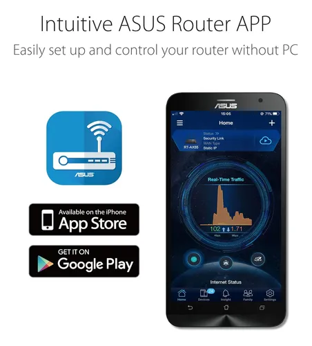 Asus Rt-ax1800s Router Extensible Wifi 6 Dual Band, Subsc...