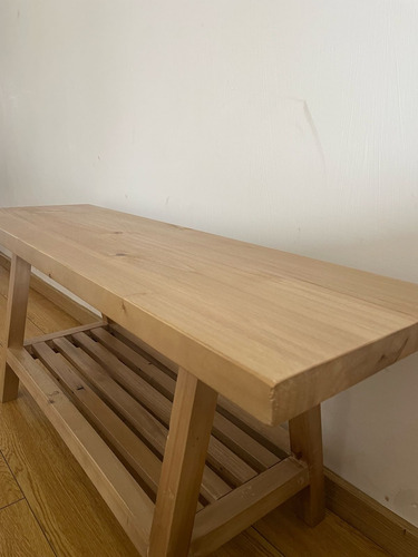 Pie, Banco De Cama, Madera De Alamo Lustrado Laqueado El Natural De La Madera